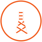 Graphic featuring the outline of a wire tower